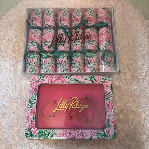 Lilly Pulitzer confetti poppers and cookie exchange kit
